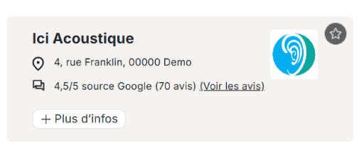 Exemple de fiche annuaire avec toutes les options